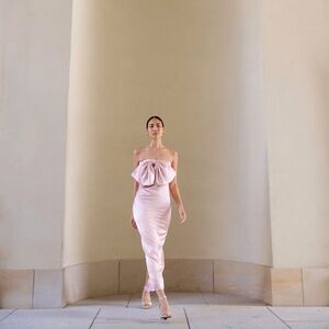 Elegant Pink Strapless Dress
